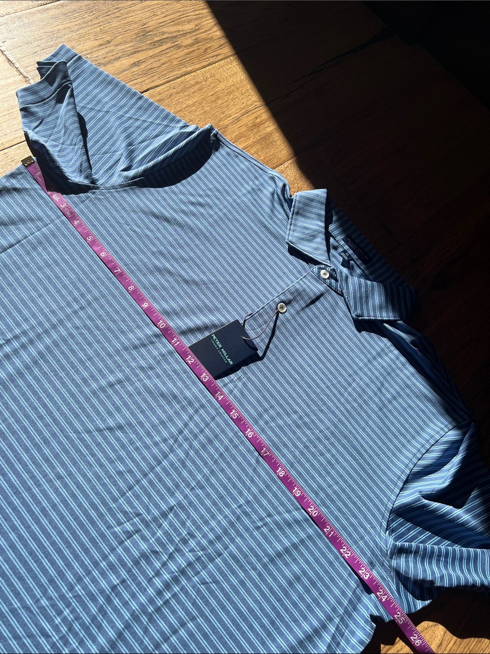 Brand New Peter Millar Crown Crafted Stretch Classic unique blue Striped Polo! - Picture 13 of 14